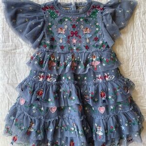 Mini Boden Tulle Embroidered Nutcracker Christmas Dress, 2-3